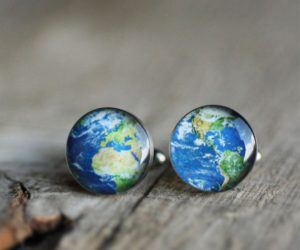 Földgömb nemesacél mandzsettagombok