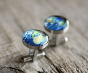 Földgömb nemesacél mandzsettagombok