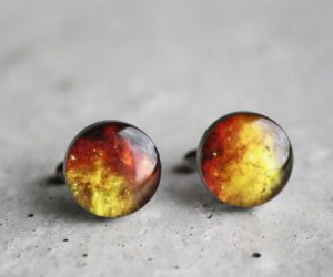 Sárga csillagköd nemesacél mandzsettagombok