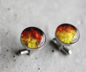 Sárga csillagköd nemesacél mandzsettagombok