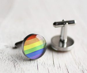 Szivárvány nemesacél mandzsettagombok