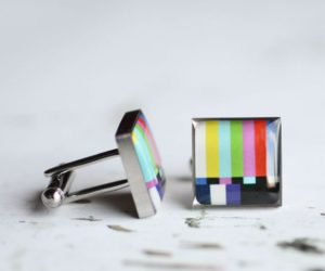 Adásszünet nemesacél mandzsettagombok (szögletes)