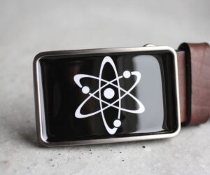 Atom szögletes övcsat (fekete)