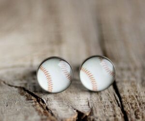 Baseball labda orvosi acél fülbevaló - Övcsatbolt