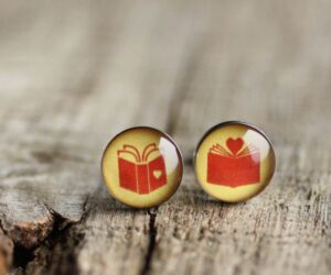 Könyv nemesacél pötty fülbevalók