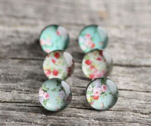 Rózsa nemesacél pötty fülbevalók