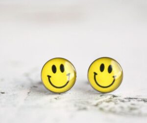 Smiley nemesacél pötty fülbevaló