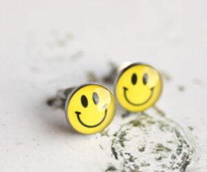 Smiley nemesacél pötty fülbevaló