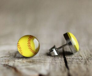 Softball nemesacél pötty fülbevalók
