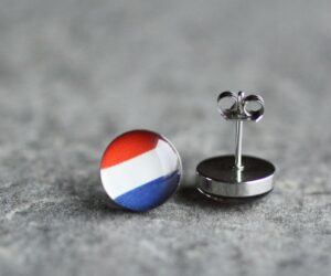 holland zászló nemesacél fülbevalók - Övcsatbolt