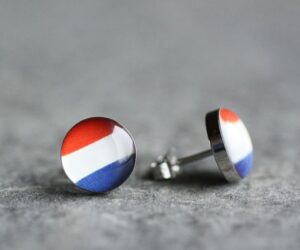 holland zászló nemesacél fülbevalók - Övcsatbolt