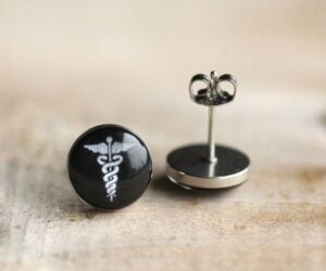 Orvos nemesacél pötty fülbevalók - Övcsatbolt