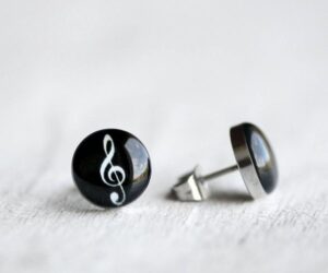 Violinkulcs nemesacél fülbevalók - Övcsatbolt