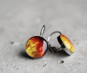 Sárga világűr nemesacél franciakapcsos fülbevalók - Övcsatbolt