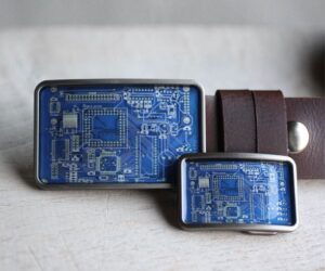 Kék nyomtatott áramkör szögletes övcsat - Övcsatbolt