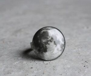 Telihold nemesacél gyűrű - Övcsatbolt