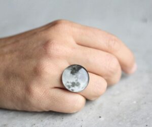 Telihold nemesacél gyűrű - Övcsatbolt