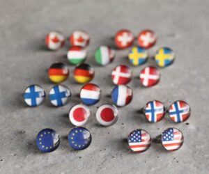 zászló nemesacél fülbevalók - Övcsatbolt