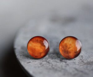 Mars bolygó orvosi acél pötty fülbevaló - Övcsatbolt